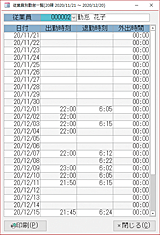 従業員別勤怠一覧